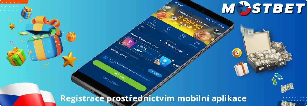 Registrace prostřednictvím mobilní aplikace